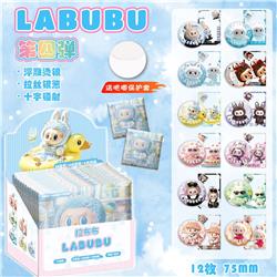 Labubu anime pin 75mm 12 pcs a set
