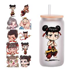 Ne Zha anime glass cup sticker 10pcs a set