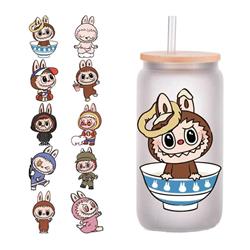 Labubu anime glass cup sticker 10pcs a set