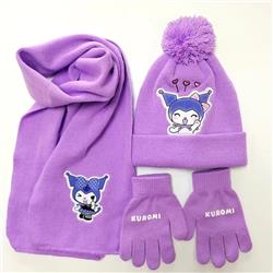 Kuromi anime hat kid 3pcs a set