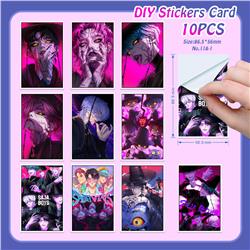 Kpop demon hunters anime DIY sticker card 10PCS