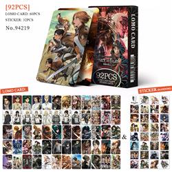 Attack on Titan anime lomo cards 92pcs a set