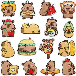 Capybara anime embroidered fabric patch 10pcs a set