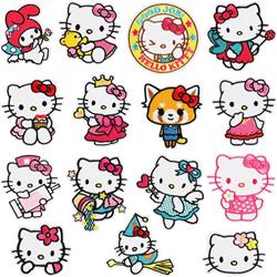 hello kitty anime embroidered fabric patch 10pcs a set