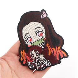 Demon slayer kimets anime embroidered fabric patch 10pcs a set