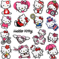 hello kitty anime embroidered fabric patch 10pcs a set