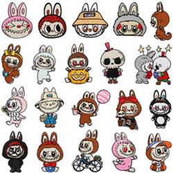 Labubu anime embroidered fabric patch 10pcs a set