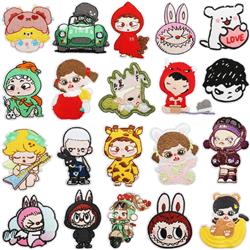 Labubu anime embroidered fabric patch 10pcs a set