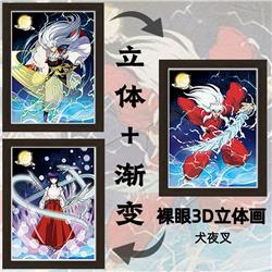 Inuyasha anime 3d poster painting with frame