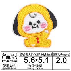 BTS anime embroidered fabric patch 10pcs a set
