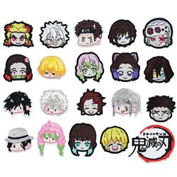Demon slayer kimets anime embroidered fabric patch 10pcs a set