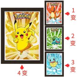 Pokemon anime 3d poster painting with frame