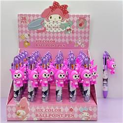 Kuromi anime six color ballpoint pen 36pcs a set