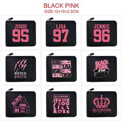 black pink anime wallet