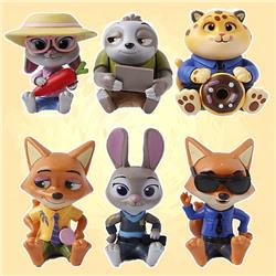 Zootopia anime figure 7-8.8cm 6pcs a set