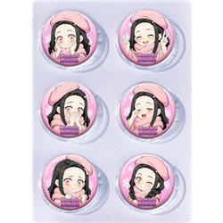 Demon slayer kimets anime pin 6pcs a set 25mm