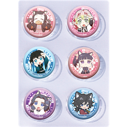 Demon slayer kimets anime pin 6pcs a set 25mm