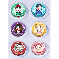 Demon slayer kimets anime pin 6pcs a set 25mm