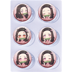 Demon slayer kimets anime pin 6pcs a set 25mm