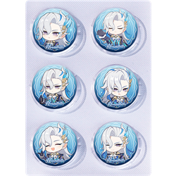 Genshin Impact anime pin 6pcs a set 25mm
