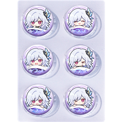 Genshin Impact anime pin 6pcs a set 25mm