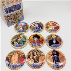 One Piece anime pin 9pcs a set 75mm