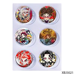 Demon slayer kimets anime pin 6pcs a set 25mm