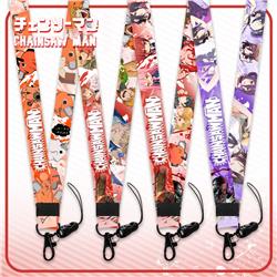 chainsaw man anime lanyard phonestrap