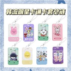 Straykids anime card holder (hanging rope white/black)