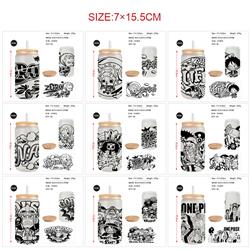 One Piece anime glass cup 450ml