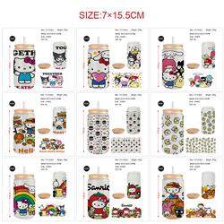 Kuromi anime glass cup 450ml