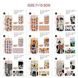 chainsaw man anime glass cup 450ml