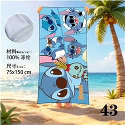 stitch anime beach towel