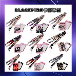 black pink anime lanyard phonestrap