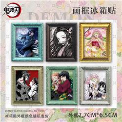 Demon slayer kimets anime refrigerator magnet  7.7*6.5cm(the color of the outer frame is random）