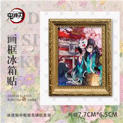Demon slayer kimets anime refrigerator magnet 7.7*6.5cm(the color of the outer frame is random）