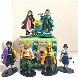 Demon slayer kimets anime figure 6pcs a set